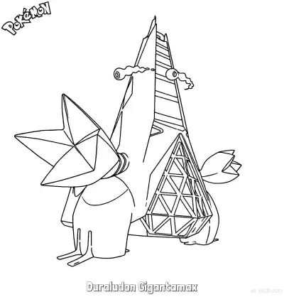 Free printable Duraludon Gigantamax Coloring Page - Free Printable Pokemon Coloring Sheets coloring page